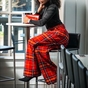 New York & Company’s 7th Avenue Red Checker Flare Dress Pants